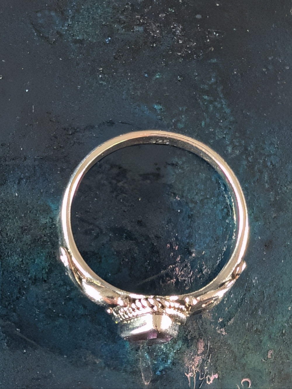 🆕 Sterling Silver Ring with Purple Amethyst Teardrop Gemstone Size 7 - Picture 5 of 8